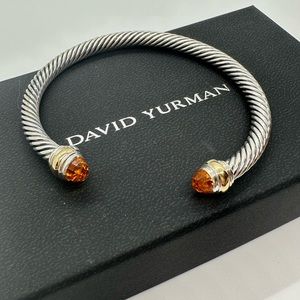 DAVID YURMAN 925 Silver Citrine 5 mm Cable Classic Cuff Bracel